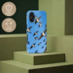 Zwaluwen - Vliegen - Blauw Toughcase MagSafe Apple iPhone 17 klein -USP_PrintM_FR