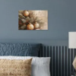 Kerst - Kerstballen - Beige - Goud poster papier klein -sfeer2