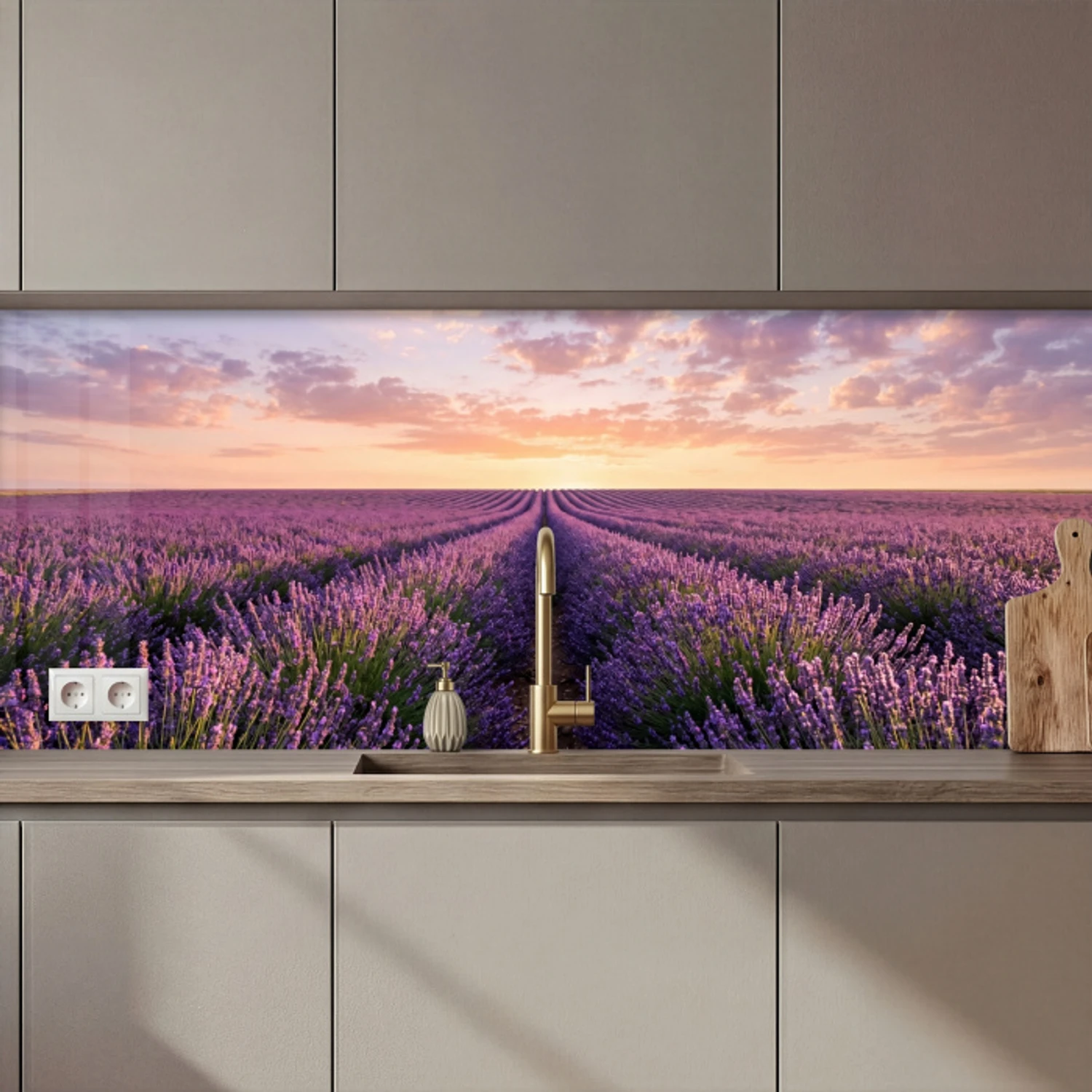 Landschap - Lavendelveld - Paars keuken achterwand 2 middel zz_3dshopping