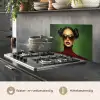 Vrouw - Groen - Bril - Aesthetic - Modern keuken achterwand spatscherm klein -usp_NL