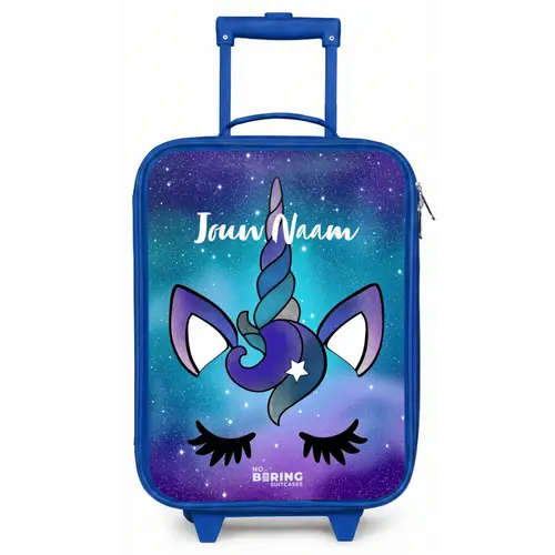 Paarse eenhoorn Kinderkoffer - Blauw klein -zz3dotto