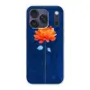 Bloem - Oranje - Bladeren Telefoonhoesje iPhone 17 Pro klein -3d
