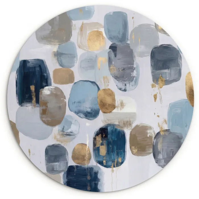Abstract - Goud - Vormen Wandcirkel kunststof plaat 5mm dik klein -3d
