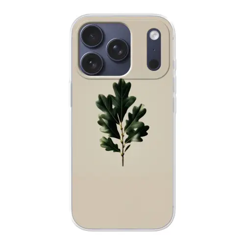 Eikenbladeren - Beige - Groen - Golvende randen Telefoonhoesje iPhone 17 Pro klein -3d