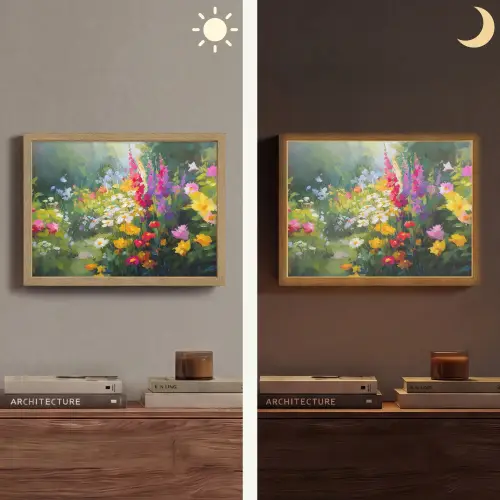 Zomertuin - Sfeervol - Bloemen Light Box met batterij (Wandlamp) middel -sfeer3