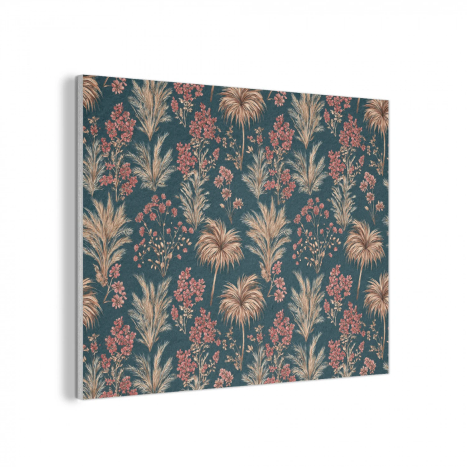 Botanisch - Patroon - Blauw PET vilt klein 837 -3d