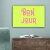 Groen - Roze bonjour - art-deco canvas 2cm klein -sfeer4