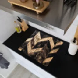 Geometrisch Houtmozaïek Inductie beschemer met haakjes middel -sfeer1