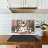 Sneeuwpop - Familie - Kleurrijk keuken achterwand spatscherm klein -sfeer2