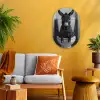 Ezel - Telefoon - Toilet - Zwart - Wit Wandcirkel Ovaal Forex klein -sfeer4