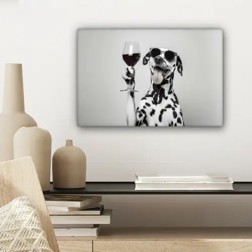 Zonnebril - Dalmatiër - Wijnglas - Tong canvas 2cm klein -sfeer6