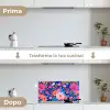Bloemen - Blauw - Roze keuken achterwand spatscherm klein -voor_na_IT