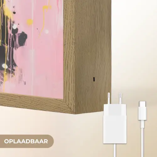 Zwart - Panter - Roze - Abstract Light Box met batterij (Wandlamp) middel -USP_websiteoplaadbaarNL