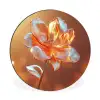 Glazen - Bloem - Zonlicht Wandcirkel aluminium klein -3d