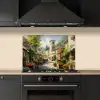 Dorp - Zon - Kraampjes - Huizen keuken achterwand spatscherm klein -sfeer1