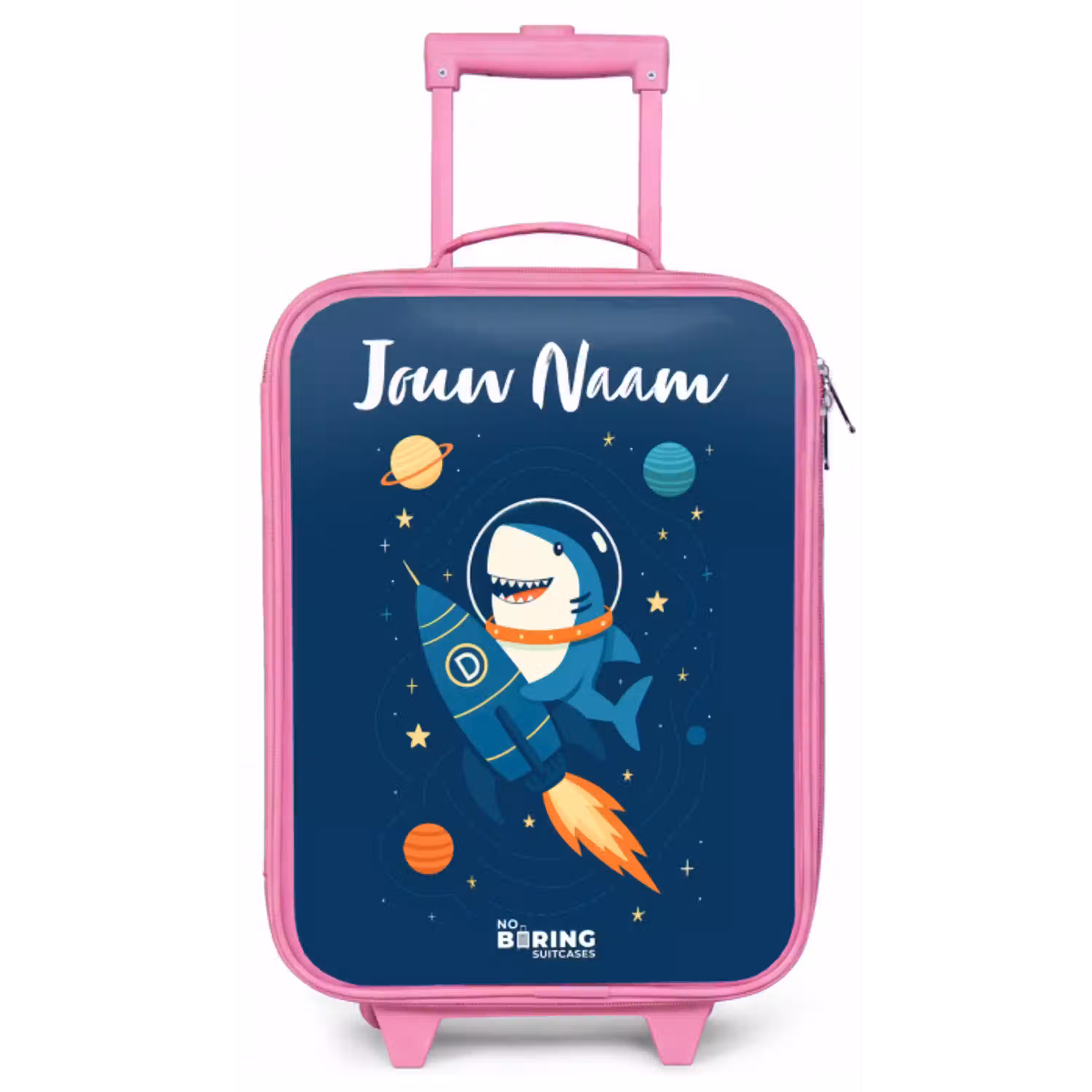 Dier - Ruimte - Planeet - Raket Kinderkoffer - Roze klein -zz3dotto