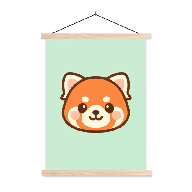 Hanging Poster - Red panda - Green - Cartoon