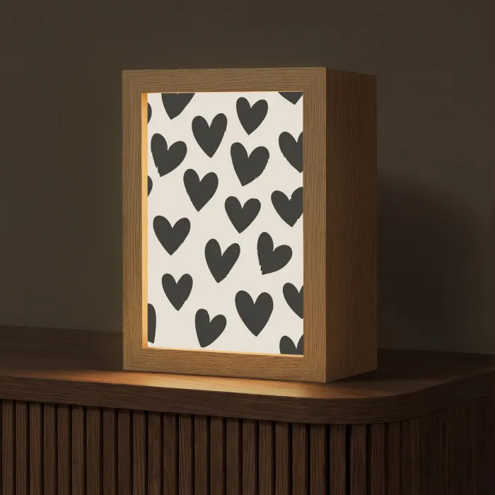 Hartjes - Zwart - Beige Light Box met kabel (Tafellamp) klein -z3d_website