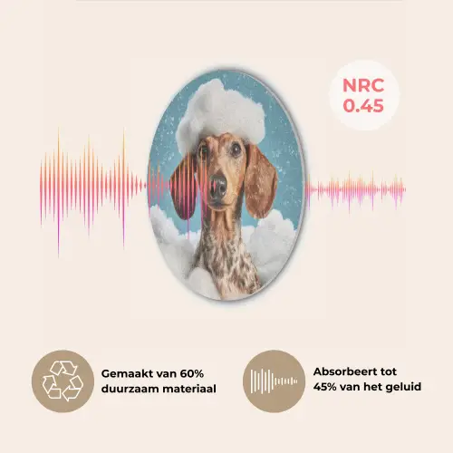 Teckel - Bad - Schuim - Waterdruppels Akoestische PET Vilt - Rond klein -USP_NL