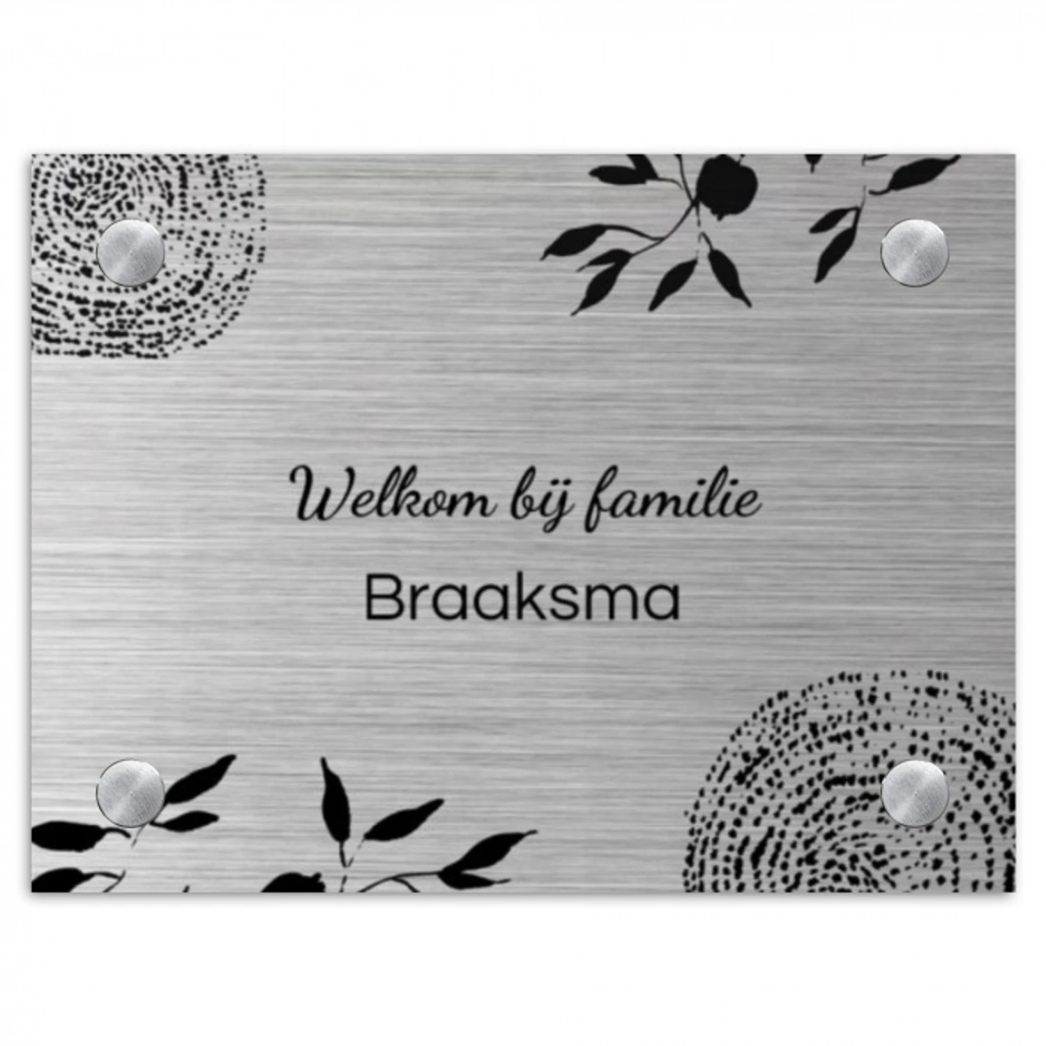 Illustraties - Metaal - Sierlijk Naambord Rechthoek middel -3d