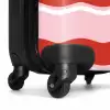 Golvende strepen in rood en roze NBS - Handbagage koffer - Kinderen Unisex middel -wiel