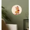 Illustratie - Mascara - Vrouw - Geel Wandcirkel behangsticker klein -sfeer2