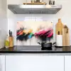 Dynamisch - Abstract - Kleurrijk - Zwart Inductie beschemer met haakjes klein -sfeer2