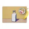 Glazen - Fles - Illustratie - Melk Placemat vinyl groot -zzzproduct_Kitchenyeah-website