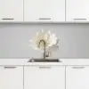 Bloem - Minimalistisch -Wit keuken achterwand 2 middel -3d