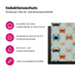Krabben - Speels - Kleurrijk Inductie beschermer vinyl 3mm klein 276 -zzzzzzz-lf-ups