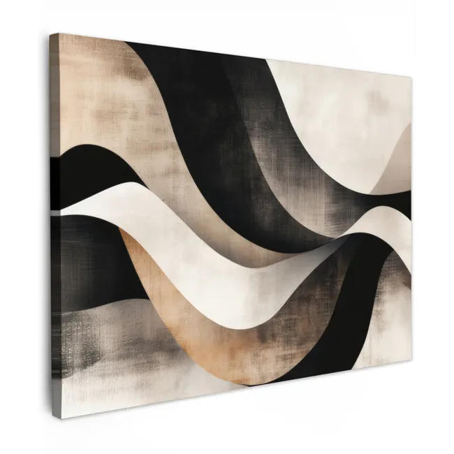 Canvas Print - Abstract - Waves - Black - Weathered