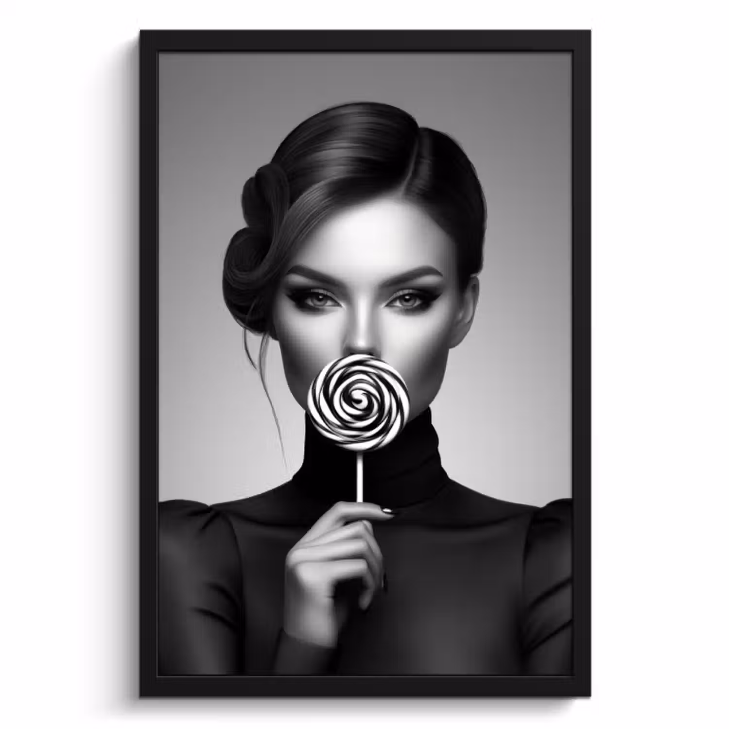 Bilder mit Rahmen - Frau - Lolly - Schwarz