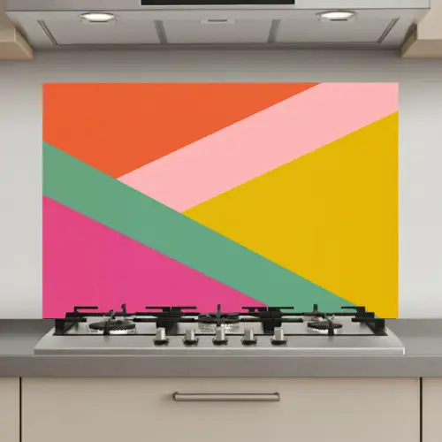 Driehoeken - Kleurrijk - Abstract keuken achterwand spatscherm klein -3d_website
