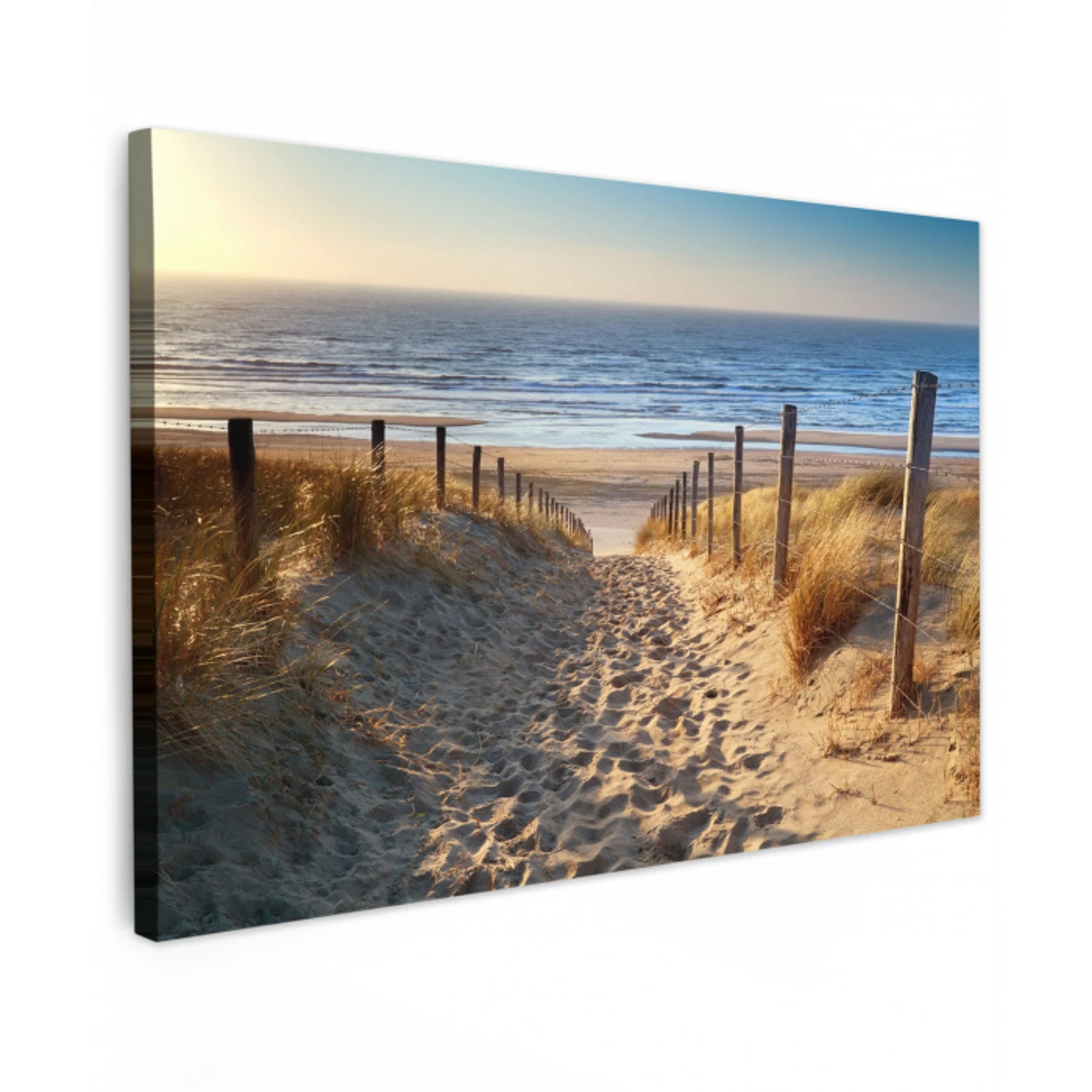 Strand - Zee - Nederland - Duinen - Zon Tuinposter op houten frame 2 cm dik klein -3d