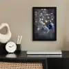 Kerstbal - Versierd - Blauw fotolijst zwart zonder passe partout klein -sfeer1