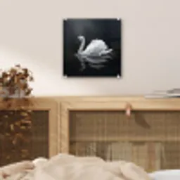 Zwaan - Water - Natuur - Realistisch - Wit plexiglas 5mm klein -sfeer4