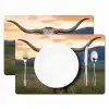Longhorn - Landschap - Zonsondergang Placemat vinyl groot -zzsfeer2_Kitchenyeah-website