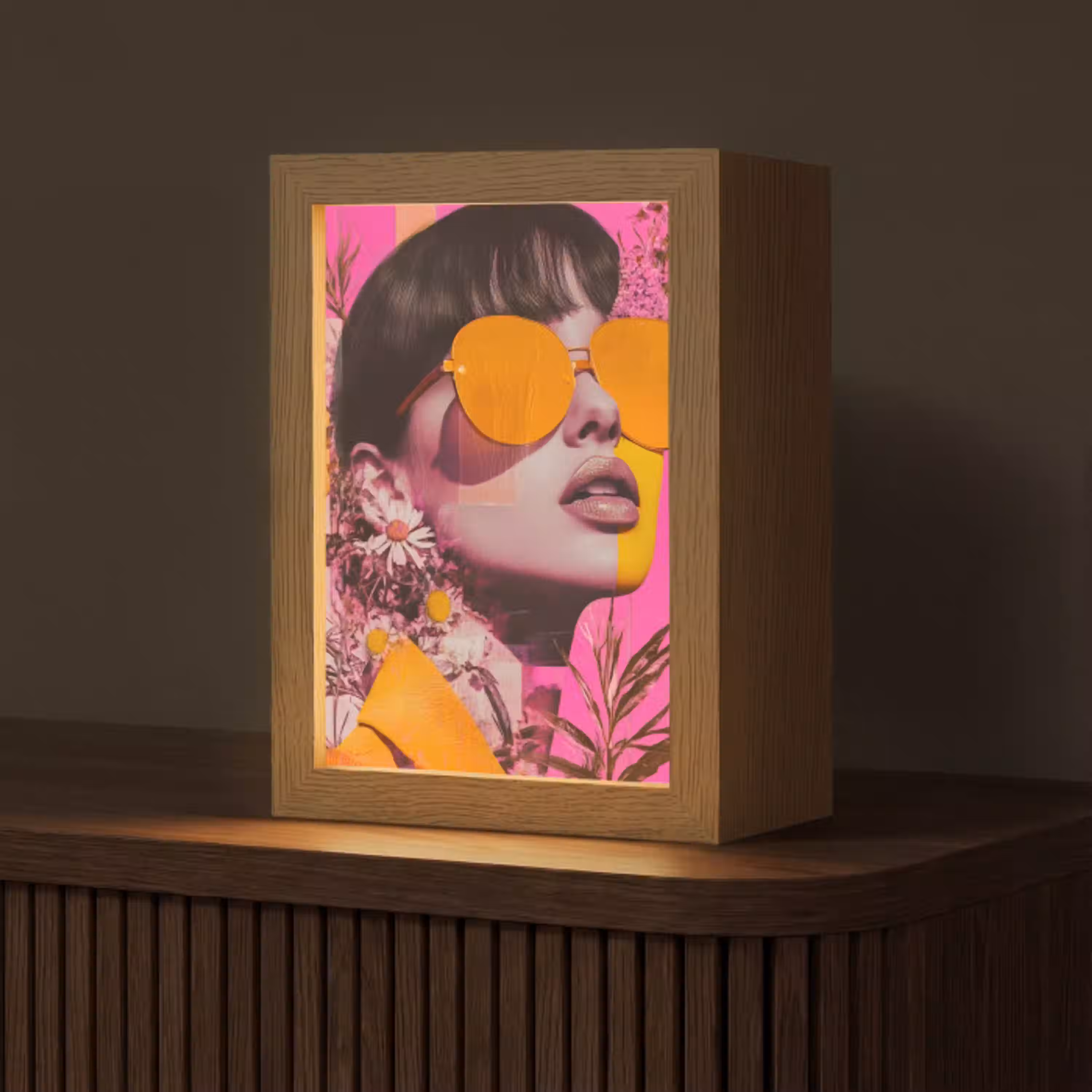 Zonnebril - Oranje - Vrouw - Planten Light Box met kabel (Tafellamp) klein -z3d_website