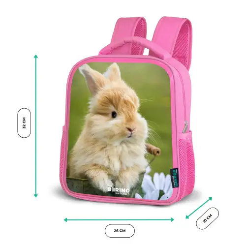 Konijn in bloempot Kinderrugzak - Roze middel -productfoto_formaten