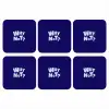 Blauw - Why not - Minimalistisch onderzetter kurk middel -3d