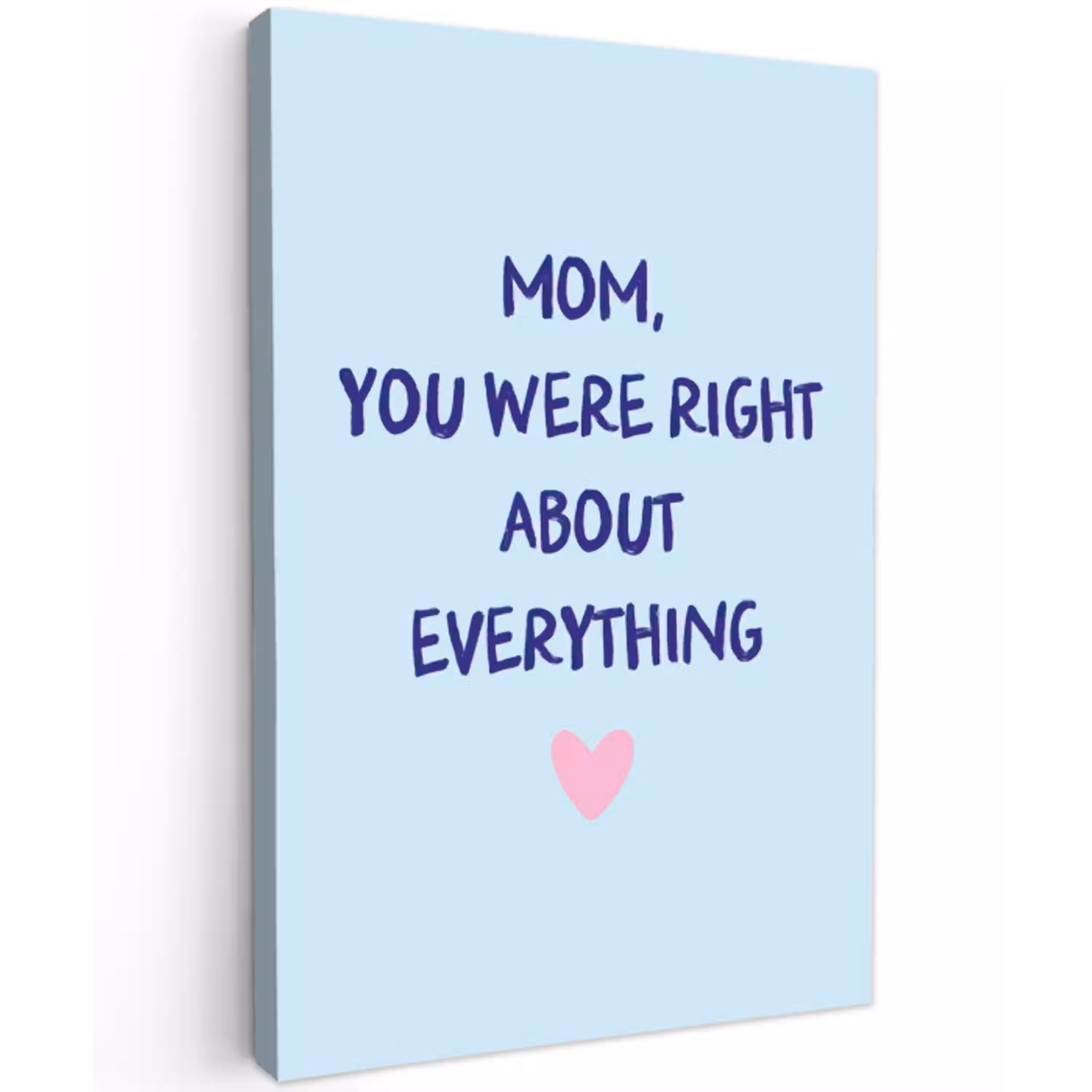 Moeder - Quote - Blauw Tuinposter op houten frame 2 cm dik middel -3d