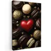 Macarons - Rood - Hart Tuinposter op houten frame 2 cm dik klein -3d