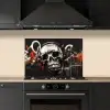 Schedels - Kunst - Donker - Rood keuken achterwand spatscherm klein -sfeer1