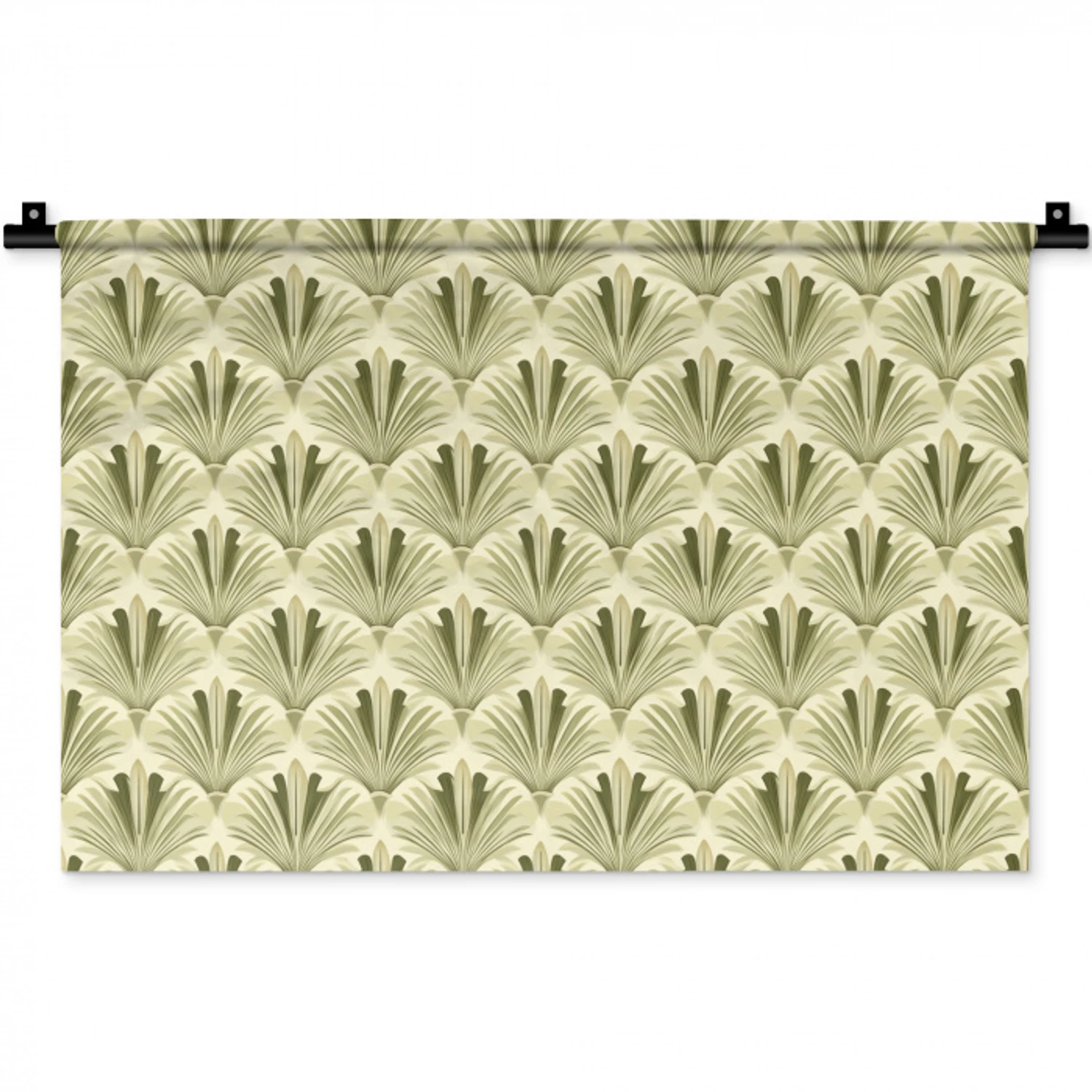 Klassiek - Waaier - Groen Wandkleed katoen klein 269 -zz3d
