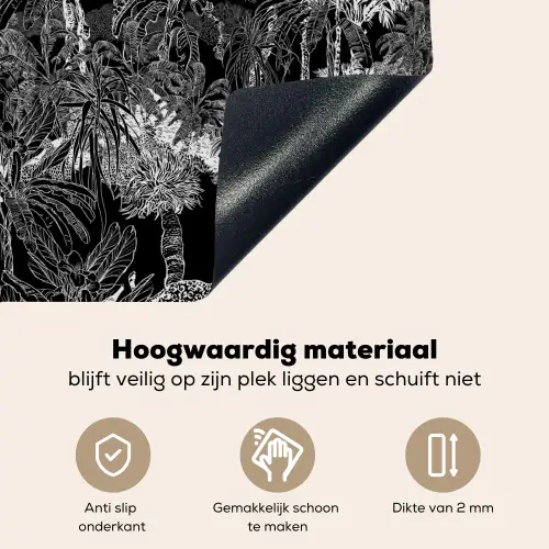 Tropisch - Jungle - Bomen - Bladeren Inductie beschemer met haakjes klein -ky-onderkant-nl