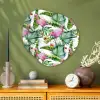 Bladeren - Flamingo - Bloemen - Jungle Wandcirkel Organisch Plexiglas middel -sfeer2
