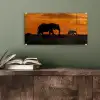 Olifanten - Savanne - Zonsondergang plexiglas 5mm klein -sfeer3