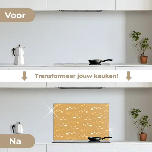 Zee - Dieren - Geel - Vissen keuken achterwand spatscherm klein 900 -voor_na_NL