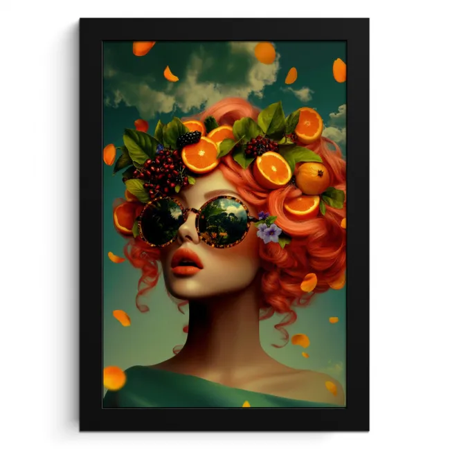Vrouw - Sinaasappel - Bessen - Oranje KitchenYeah - Keuken - Fotolijst klein -3d