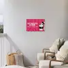 Roze - Strepen - Koffie - Maandag Tuinposter op houten frame 2 cm dik klein -sfeer1